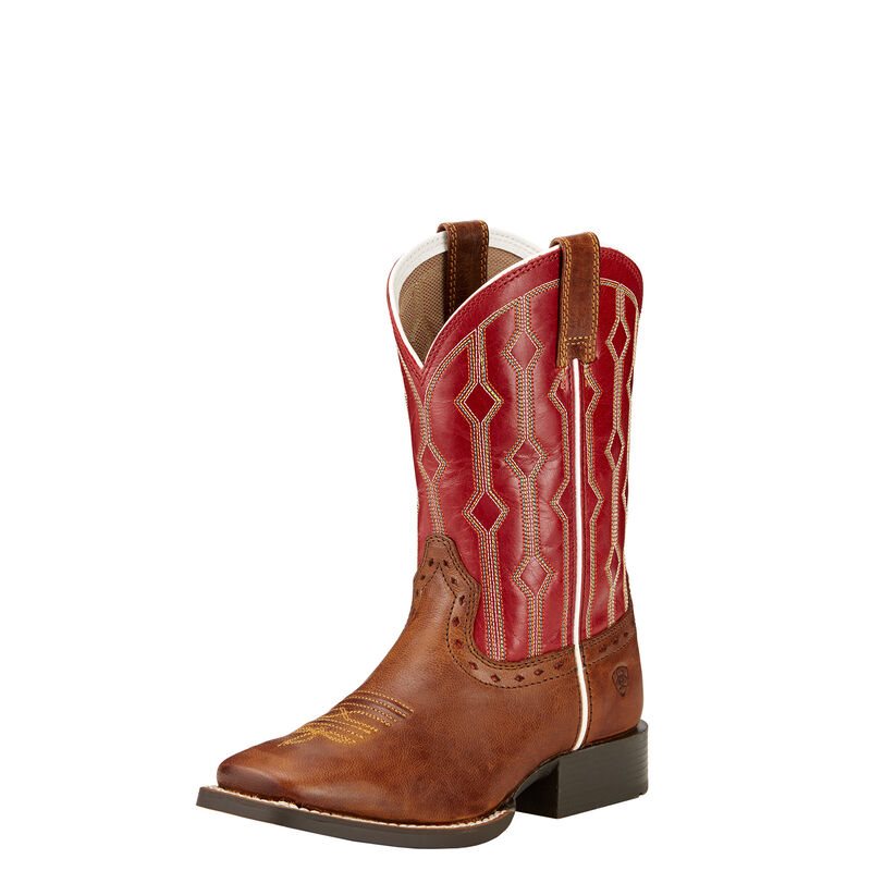 Ariat Western: Live Wire Botas Western Niños - Marrones / Rojas (NKGRE5340)